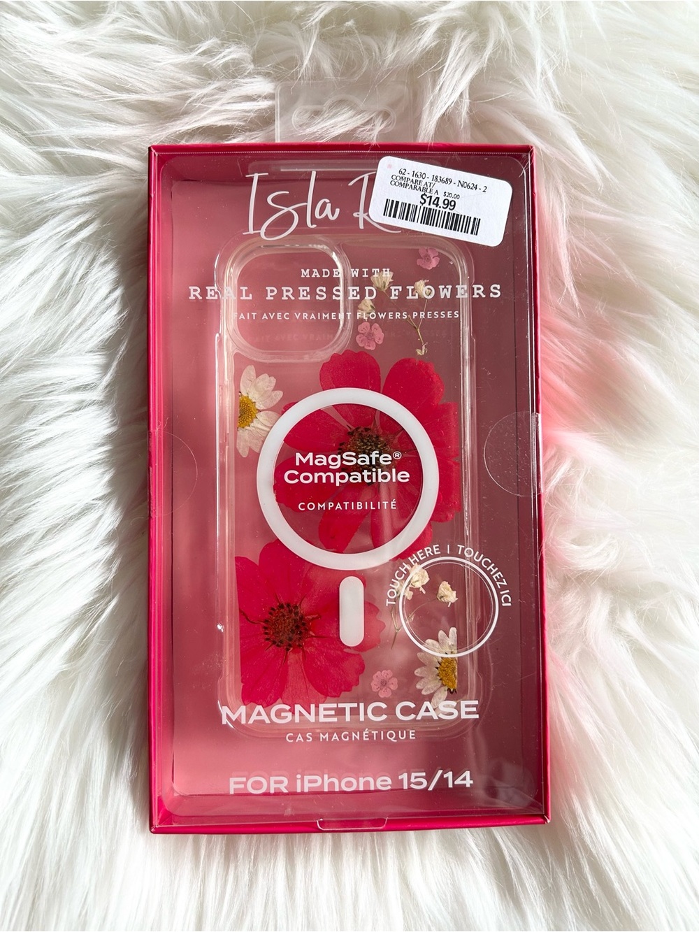 Floral MagSafe Compatible Magnetic Case for iPhone 15/14 - Clear